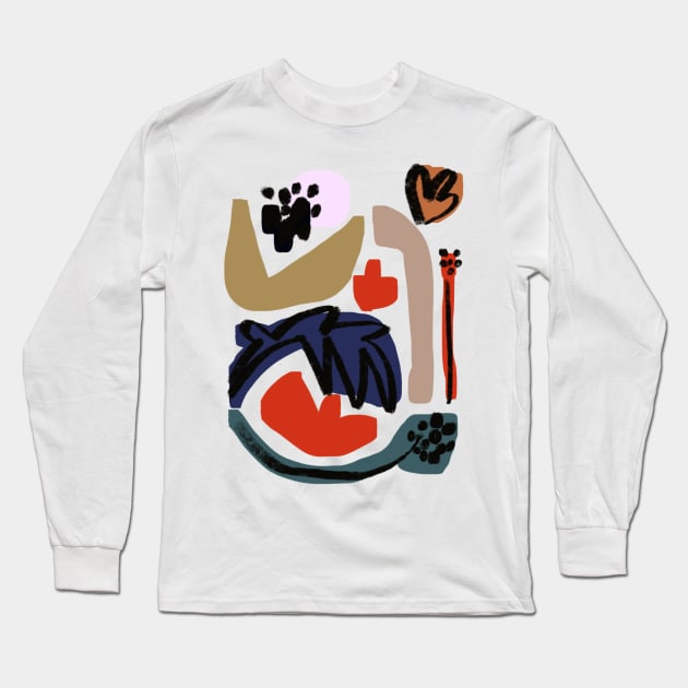 Fuse Abstract Pattern Long Sleeve T-Shirt by fossdesign